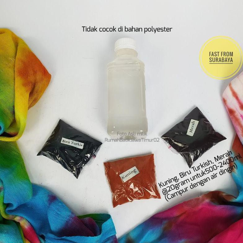 

( BISA COD ) PAKET PEWARNA TIE DYE 3 REMASOL @20 Gram Air Suhu Dingin ikat celup shibori jumputan