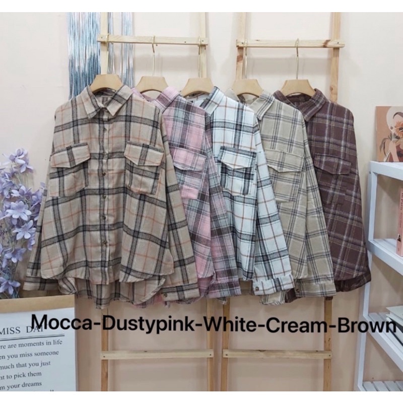 Kemeja Wanita Terbaru Baju Wanita Import Korea Tunik Fashion Motif Garis Abg E1C4 Kantor Flanel Jumb