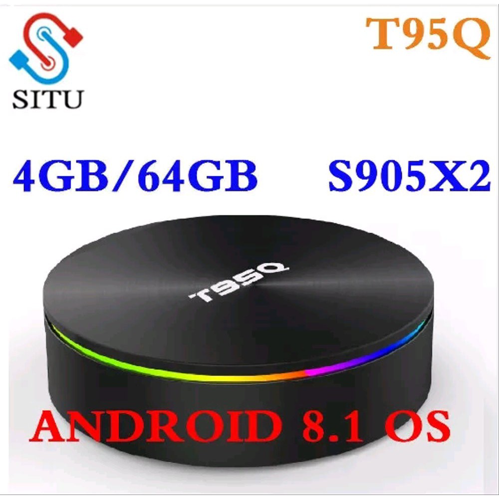 T95Q Android TV Box 8.1 Amlogic S905X2 RAM 4G Rom 64GB DDR4 BT.4.1 Dual Wifi
