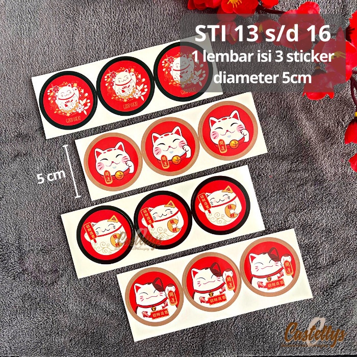 

2 Lembar Sticker Stiker STI 13 s/d 16 Label Kotak Kue Hampers Imlek Sincia CNY