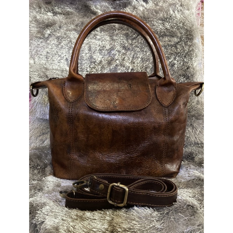 Preloved bag ala Longchamp Cuir (100%kulit sapi asli) VVGC