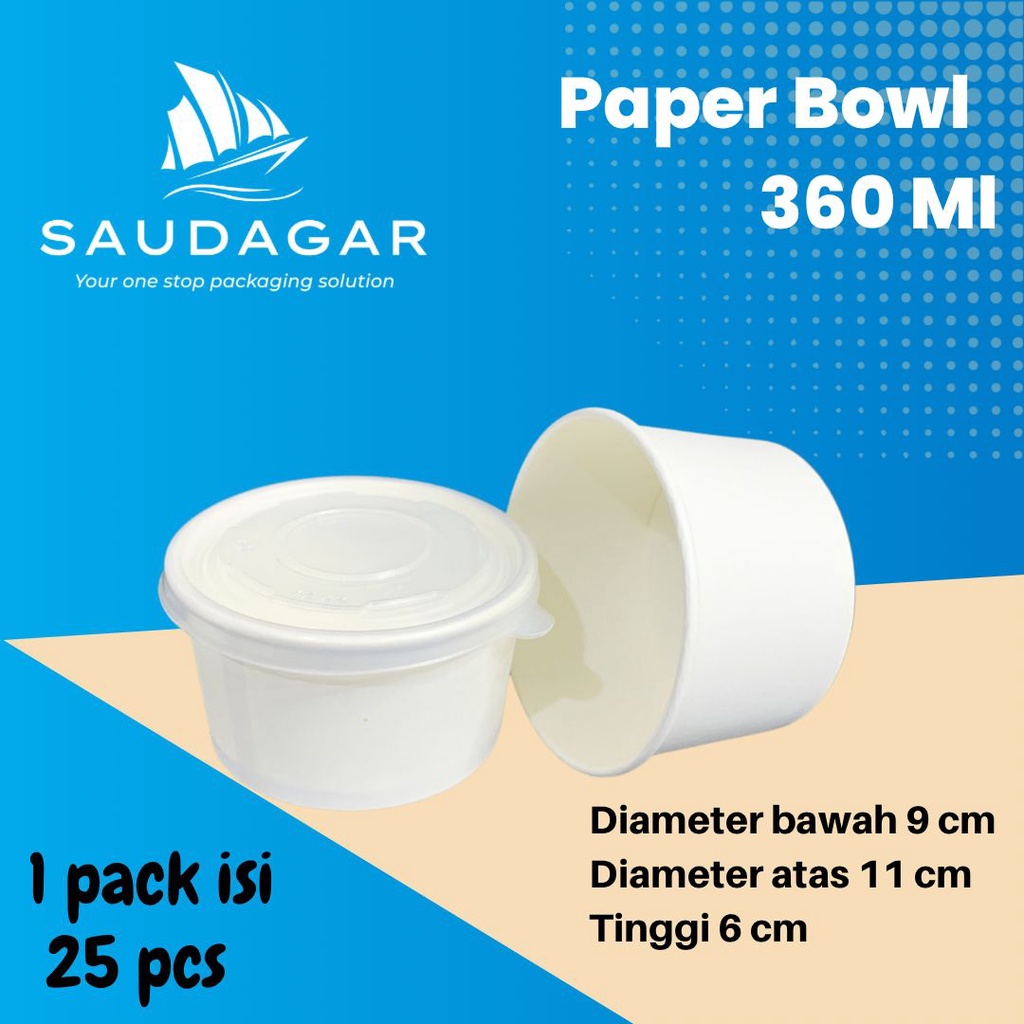 Paper Rice Bowl / Mangkok Kertas 360 ml / 500 ml / 650 ml / 800 ml