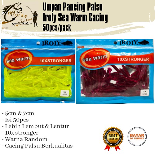 Umpan Pancing Palsu Iroly Sea Warm Cacing (50pcs/pack) Murah -  Engkus Fishing