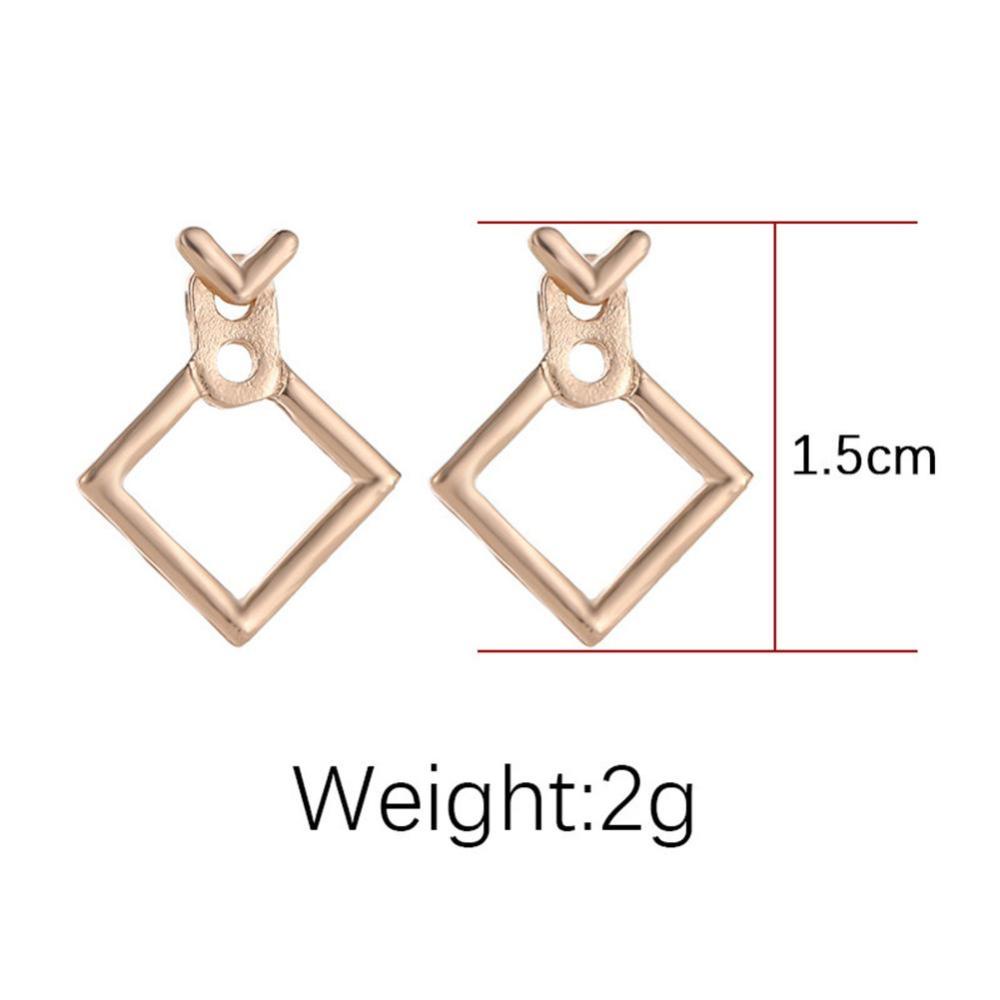 Timekey Anting Tusuk Gantung Wanita Bahan Metal Desain Belah Ketupatsegitiga Hollow Gaya Simple Untuk Hadiah A5K7