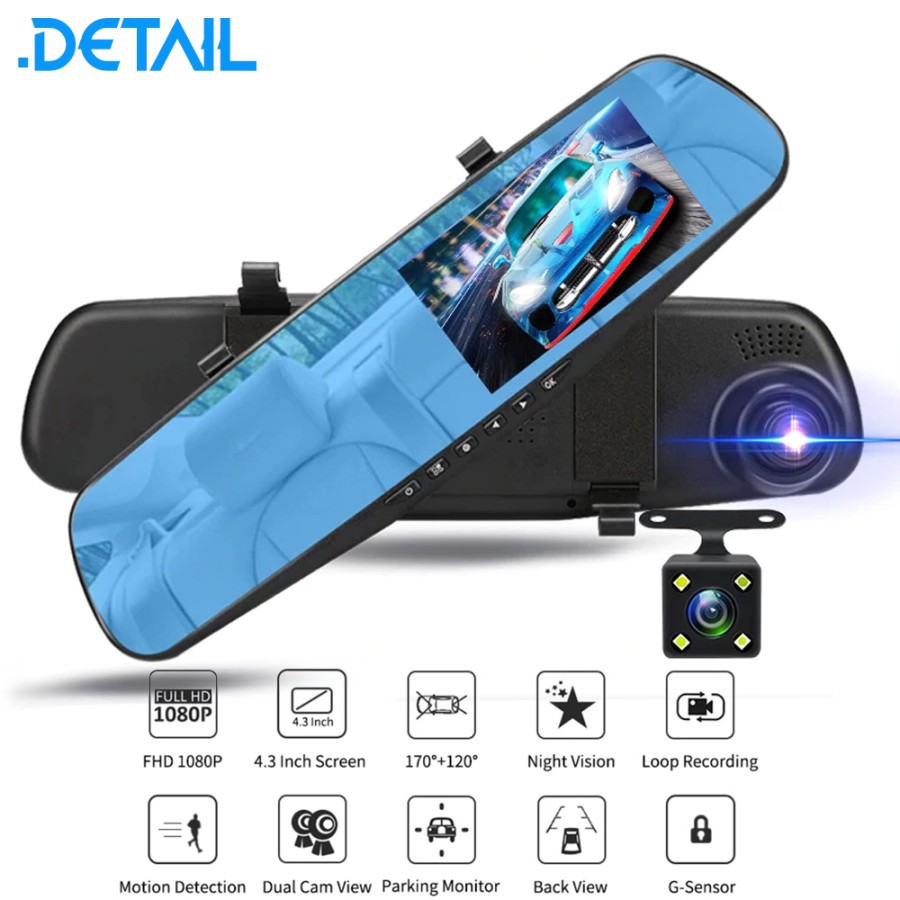 KAMERA MOBIL DASH CAMERA MOBIL MODEL SPION TENGAH DILENGKAPI KAMERA MUNDUR - FULLHD