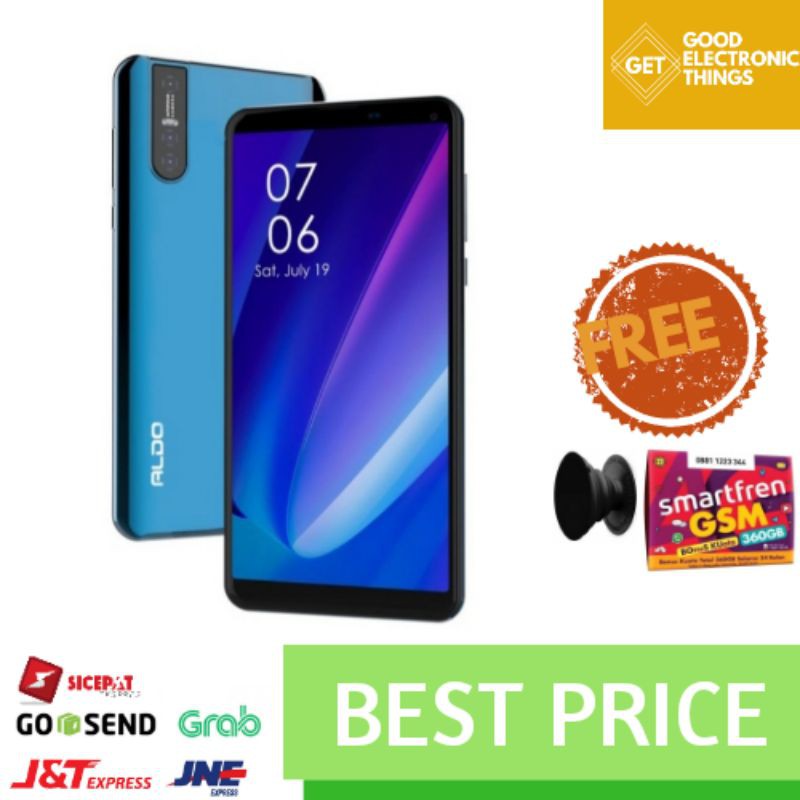 HP ANDROID ALDO A9 LTE RAM 3GB ROM 16GB (FREE KARTU PERDANA SMARTFREN 360GB + POP SOCKET)