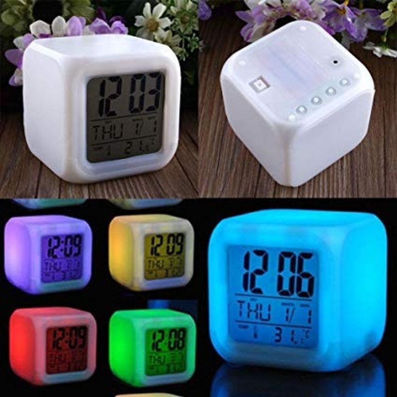 JAM ALARM DIGITAL LED WARNA WARNI FLECO JAM ALARM DIGITAL MULTIFUNGSI