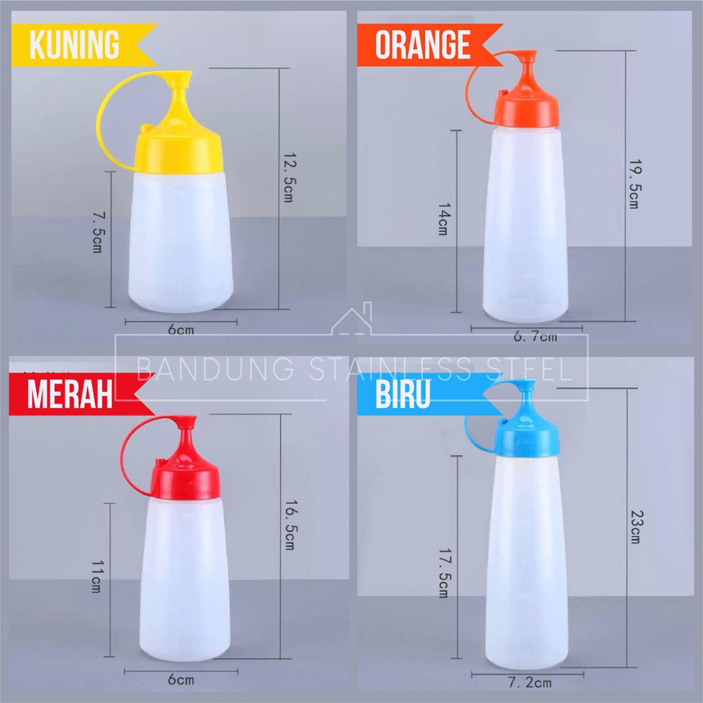 Botol Saus 500 ml 500ml Saos Kecap Minyak Mayones Plastik Warna
