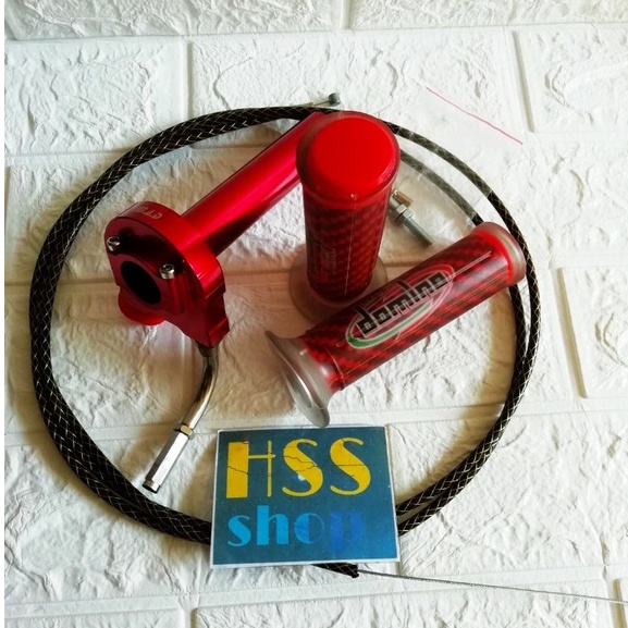 Gas Spontan 1 Kabel + Handgrip carbon = Mio Sporty, Xeon Karbu, Jupiter Z, Satria FU, Vixion Old.Mio