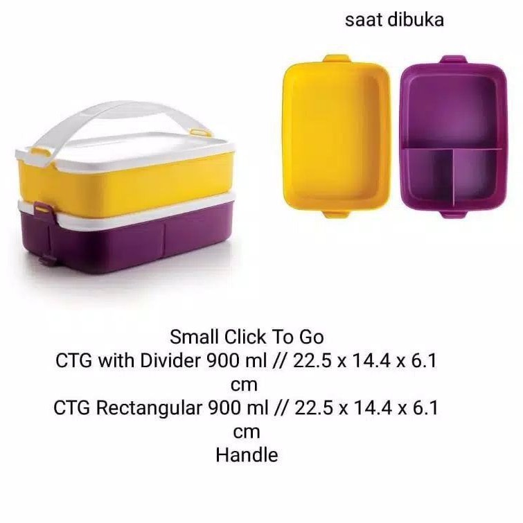 

PROMO Tuperware Click To Go Rectangular 2susun Rantang CTG