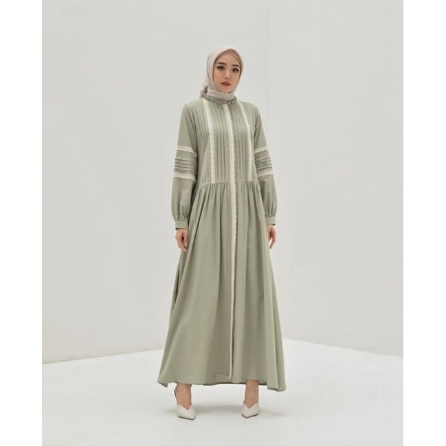 Solvie Dress Sage by Corliss Cloth