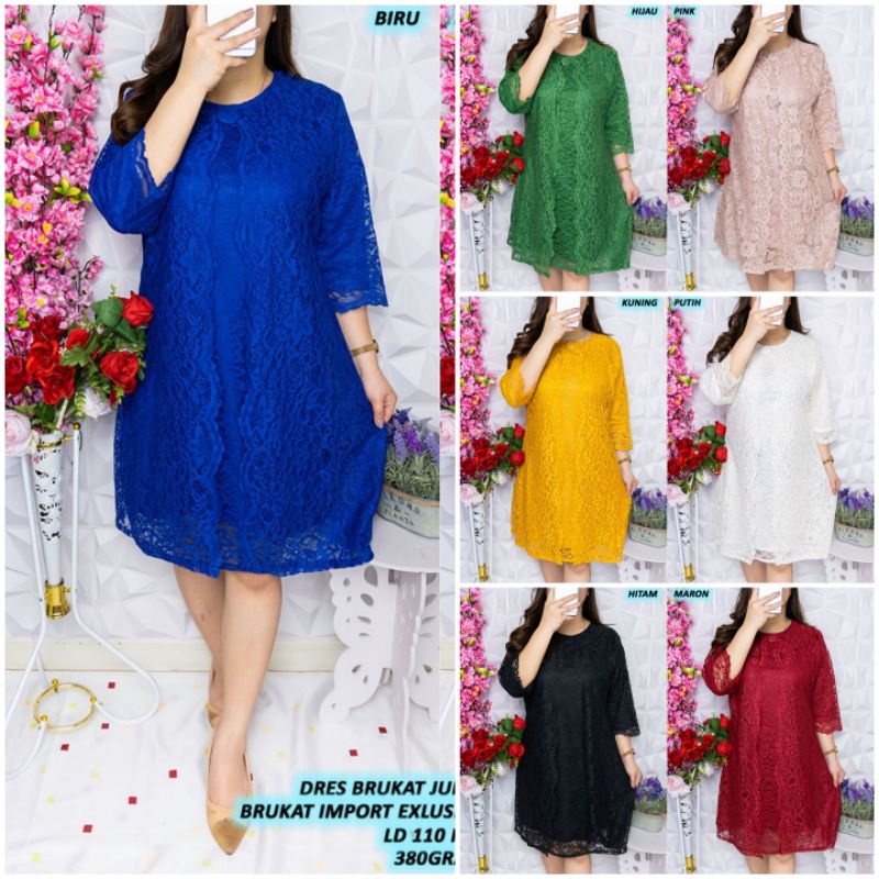 Dress Brukat Belah Nata /ld 110