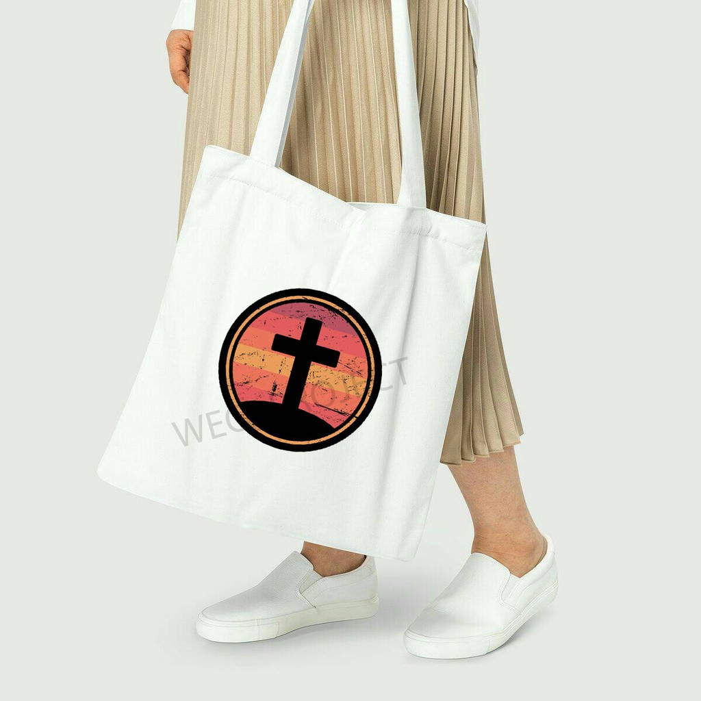 TOTE BAG KANVAS MURAH / TOTE BAG WANITA / TOTE BAG MOTIF GOD BLESS