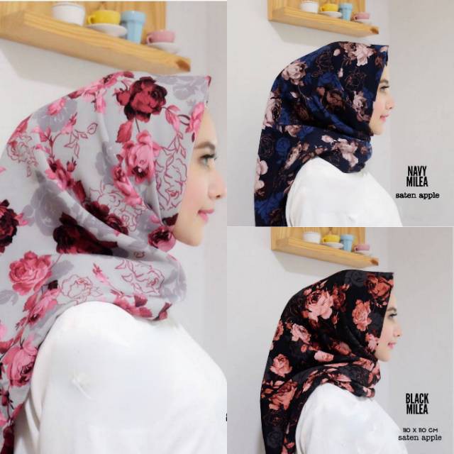 Jilbab Segiempat Monalisa Banyak Motif