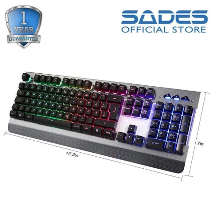 Sades Whisper Fullsize Gaming Keyboard - Waterproof