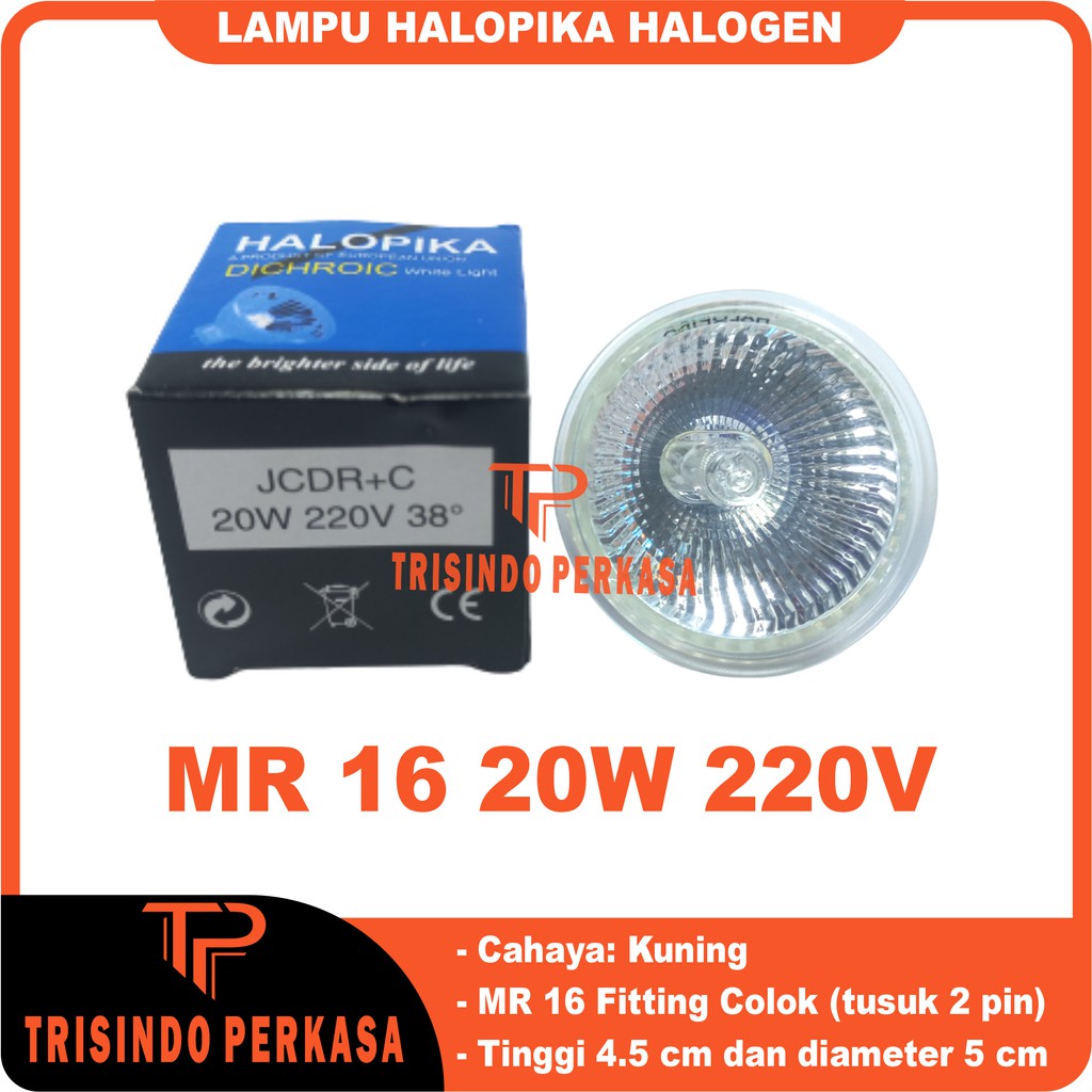 LAMPU HALOPIKA HALOGEN 20W 220V MR16