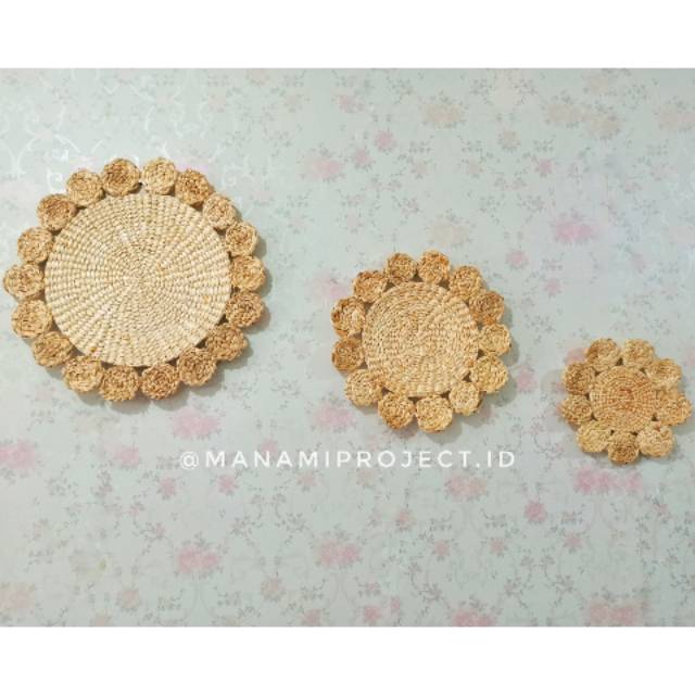 PLACEMAT MATAHARI ECENG GONDOK / PLACEMATE MATAHARI #PLACEMAT ECENG GONDOK / PAJANGAN ECENG GONDOK