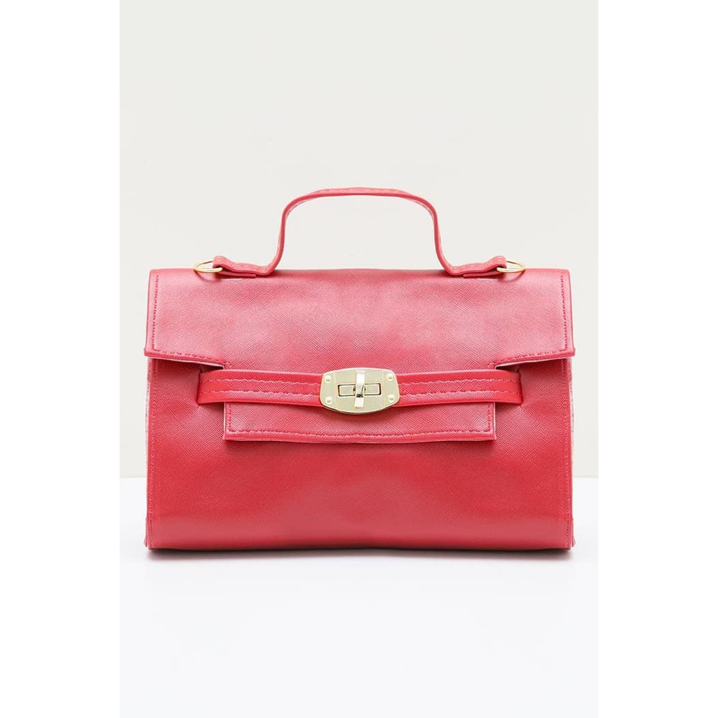 NR tas selempang wanita kunci depan merah sling bag cewek   bta217