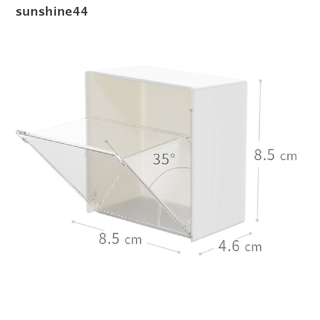 Sunshine Kotak Organizer Kapas Kosmetik / Makeup Gantung Dinding Bahan Plastik