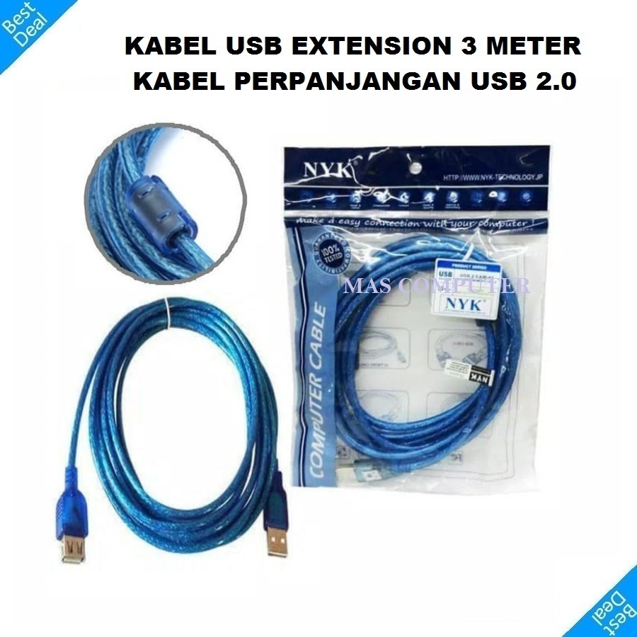 Jual Nyk Kabel Usb 2 0 Extension Panjang 3meter Kabel Usb Extention Shopee Indonesia