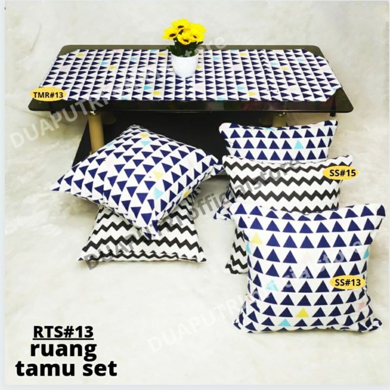 PAKET 5 SARUNG BANTAL SOFA PLUS TAPLAK MEJA