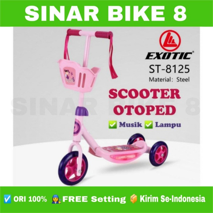 Scooter Otoped Anak EXOTIC ST 8125 Skuter Manual Musik Lampu