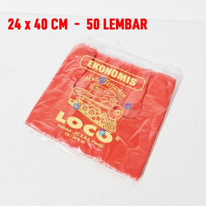 

best produk] Kantong Kresek Plastik Ukuran Sedang 24 x 40 cm Warna Merah 24x40 cm