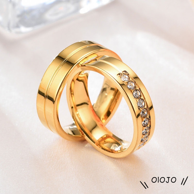 Satu Cincin Pertunangan Cincin Kawin Fashion Korea Untuk Pria Dan Wanita - ol