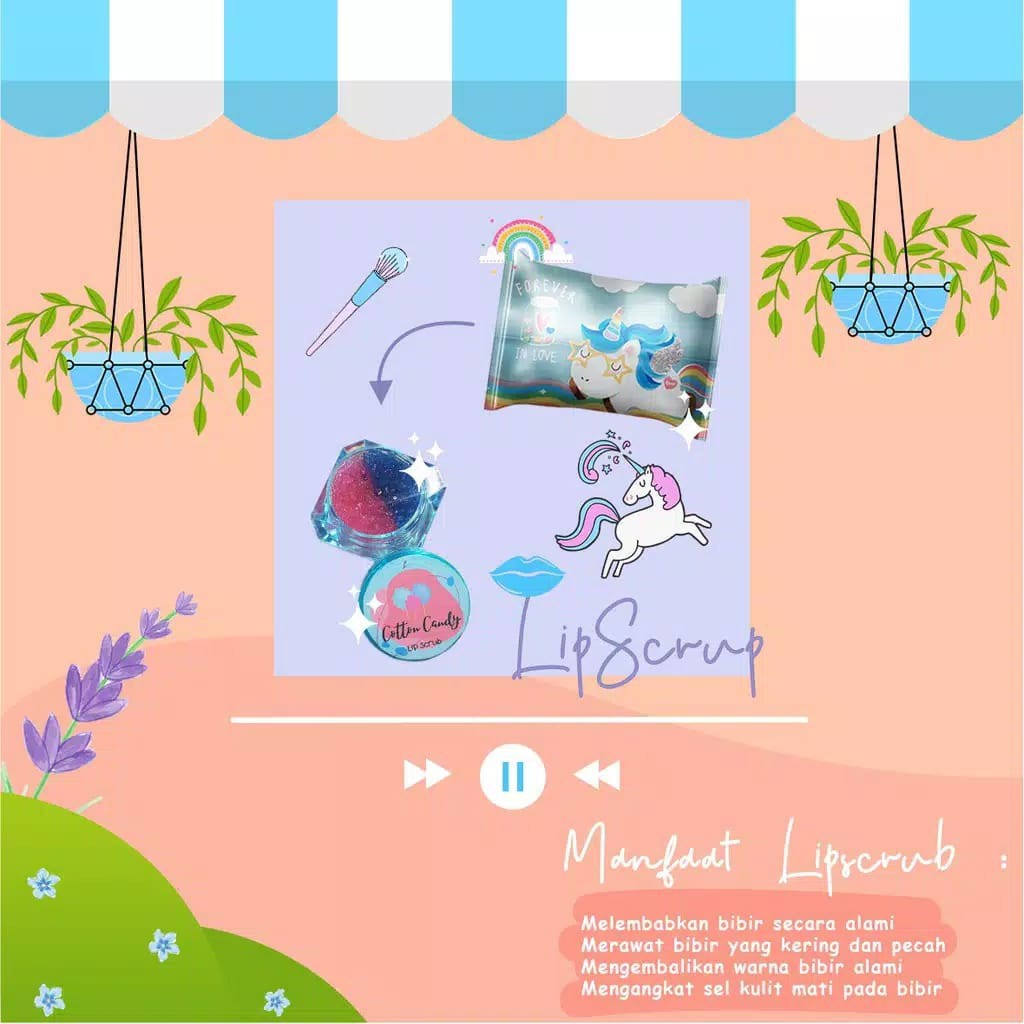 (FREE GIFT) Lipscrub Lumiere Unicorn &amp; Cotton Candy | Lip Scrub by Lumiere