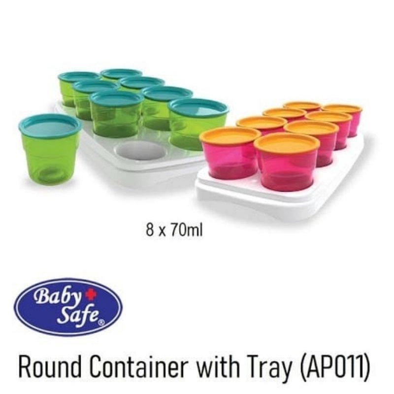 Baby Safe Multi Use Container 8x70ml(AP011)/Wadah Kontainer MPASI Bayi