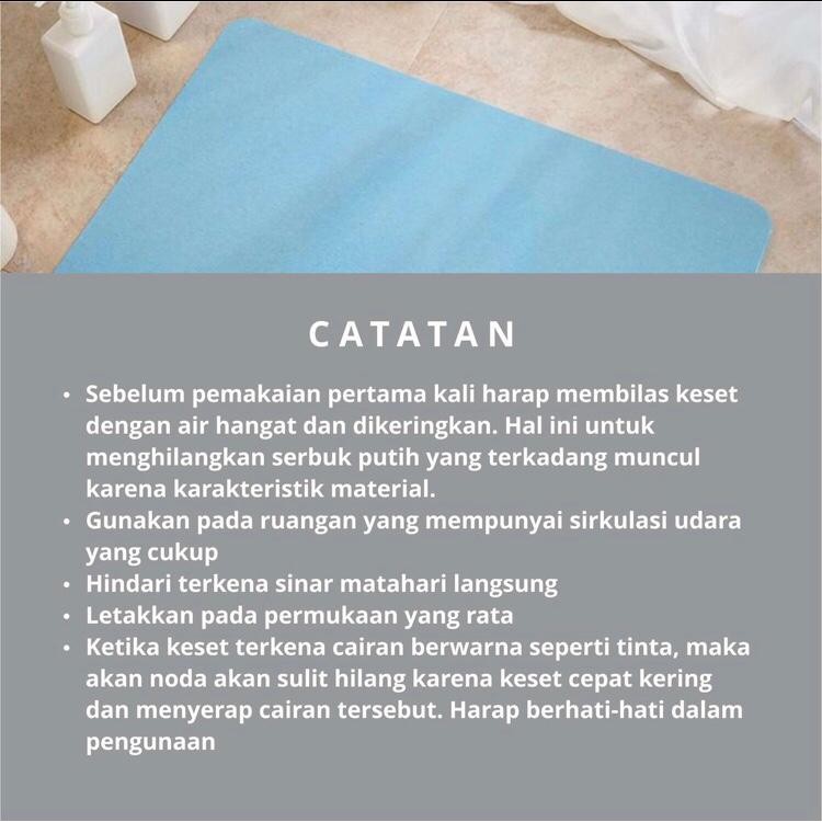 Keset Kamar Mandi / Keset Kaki Ajaib Cepat Kering Anti Bakteri Diatomite Bath Mat