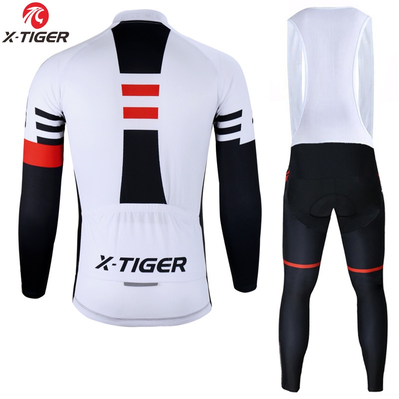 X-Tiger Strap Sepeda Bersepeda Hangat Olahraga Bulu Jersey Lengan Panjang Suit