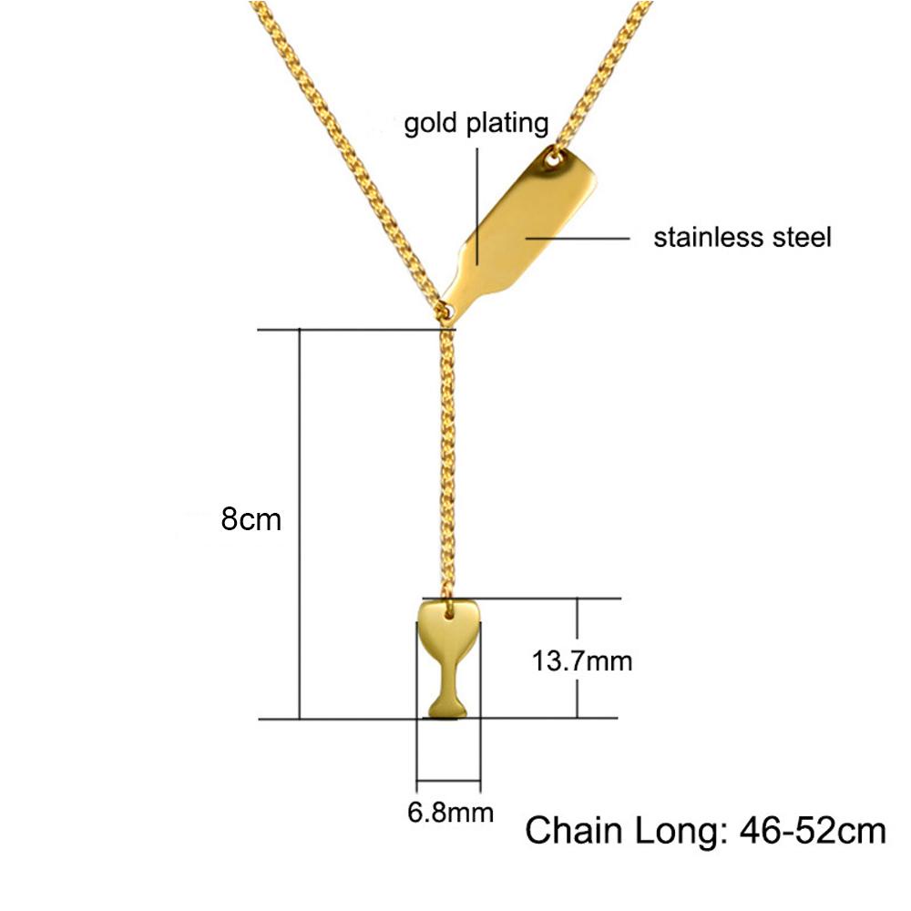 R-bunga Botol Anggur Kalung Pesta Wanita Perhiasan Rantai Panjang Liontin