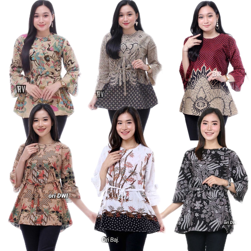 Jual Baju Blouse Batik Wanita Terbaru Jumbo Banyak Motif Ukuran M L XL ...