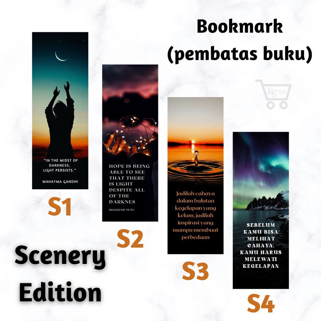 

Bookmark (pembatas buku) seri scenery bisa untuk souvenir