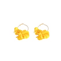 LRC Anting Tusuk Fashion Geometric Fabric Flower Alloy Large Ring Earrings K37005