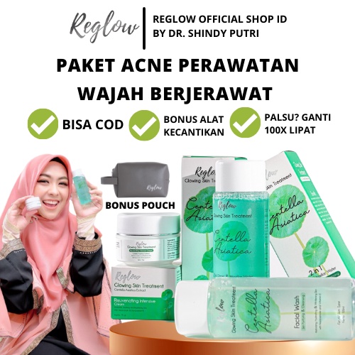 PAKET JERAWAT Reglow Skincare Original dr. Shindy 1 Paket Lengkap Serum Acne Untuk Semua Jenis Kulit Berminyak Sensitif Kering Bumil Busui Perawatan Pemutih Wajah Ori Dan Cepat Glowing Rglow Original Official Store Resmi