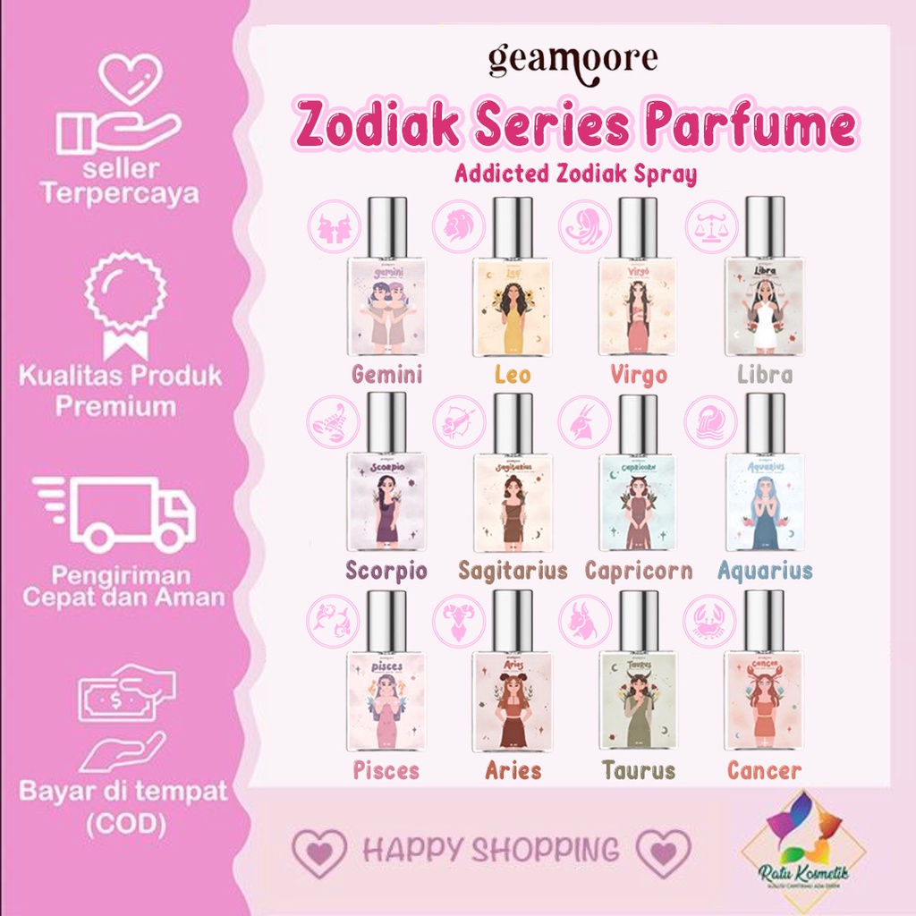 ❤ RATU ❤ Geamoore Addicted Parfum Series 15ml | Parfum Geamore Korean | Zodiac Spray 15ml