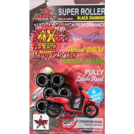 ROLLER BRT GENIO, PCX150/160, VARIO 125/150, SCOOPY 2021 BEAT DELUX, BEAT 2020 CBS ISS ADV BRT ROLLER RACING ORIGINAL BRT ORI LOLER BRT PCX LOLER ADV LOLER SCOOPY LOLER BEAT LOLER BEAT DELUX ROLLER BEAT 2021 LOLER GENIO LOLER TDR KAWAHARA DAYTONA RCB ORI