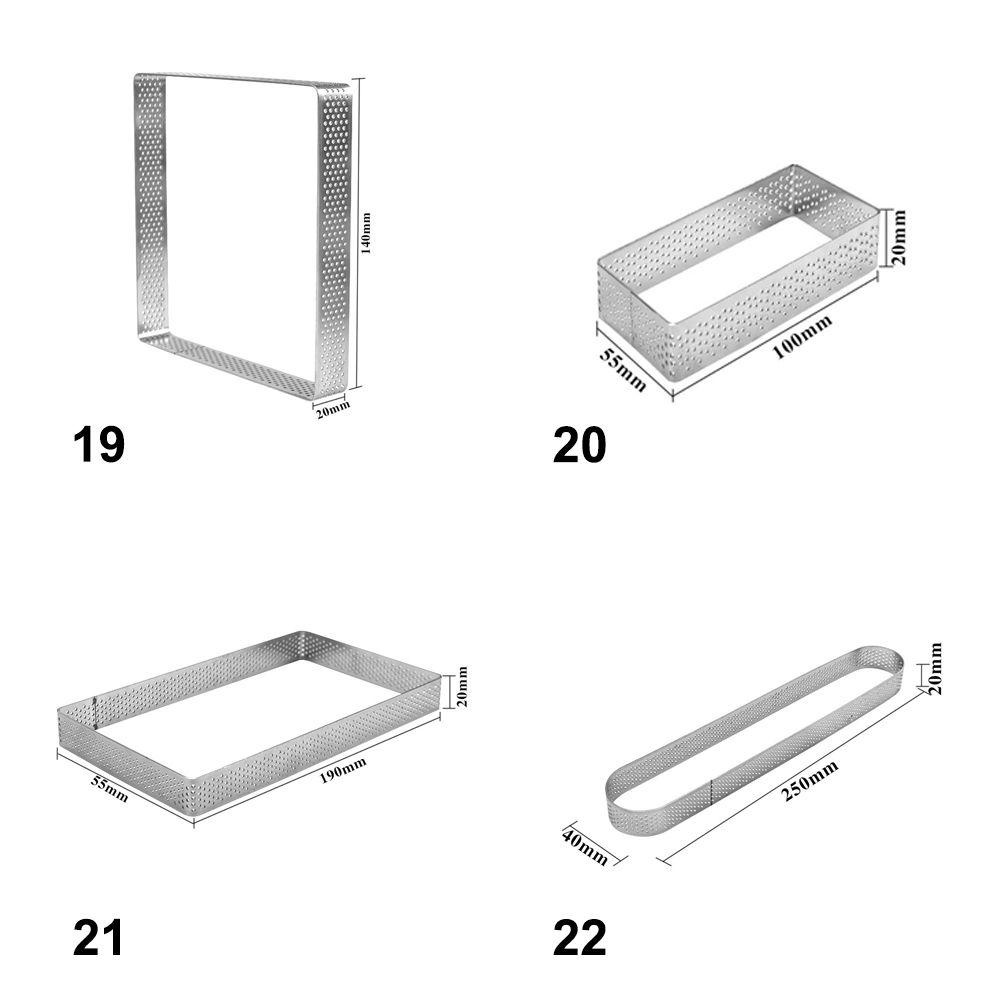 Cetakan Tartlet TOP Alat Dekorasi Cetakan Lingkaran Berlubang Stainless Steel