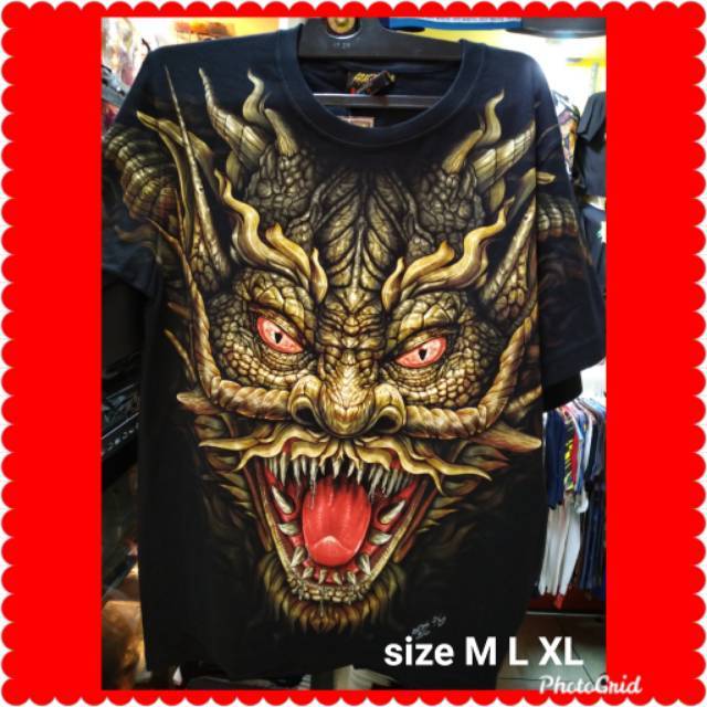 Kaos Rock Chang tee 3D original dragon head
