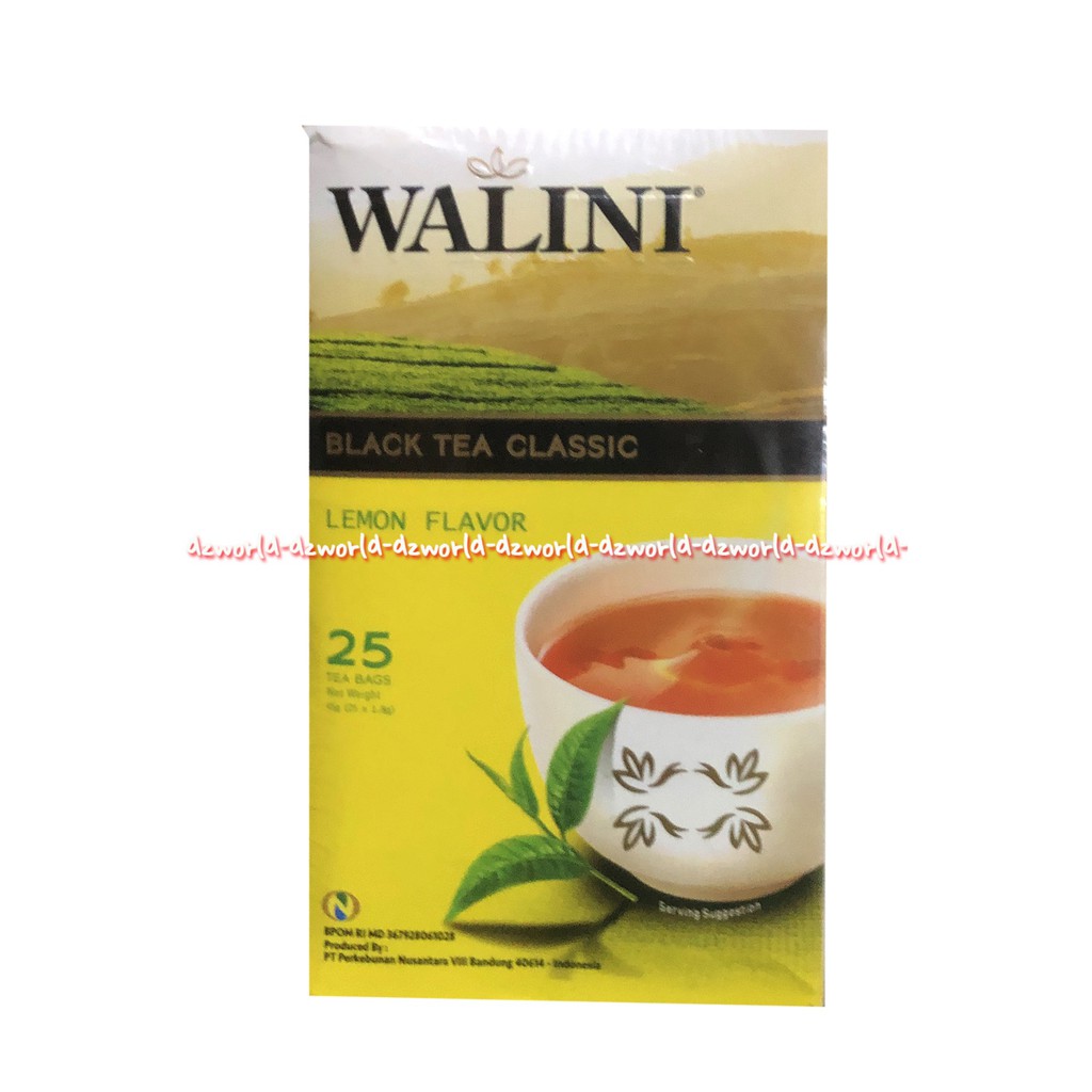 Walini Teh Hitam Celup Klasik Rasa lemon 25 Pcs Black Tea Lemone Walini Klasik 25 Bag Tea Walini Classic Teh Celup Teh Hitam Celup Teh Hitam Walini Rasa lemo Teh Walinni Blacktea