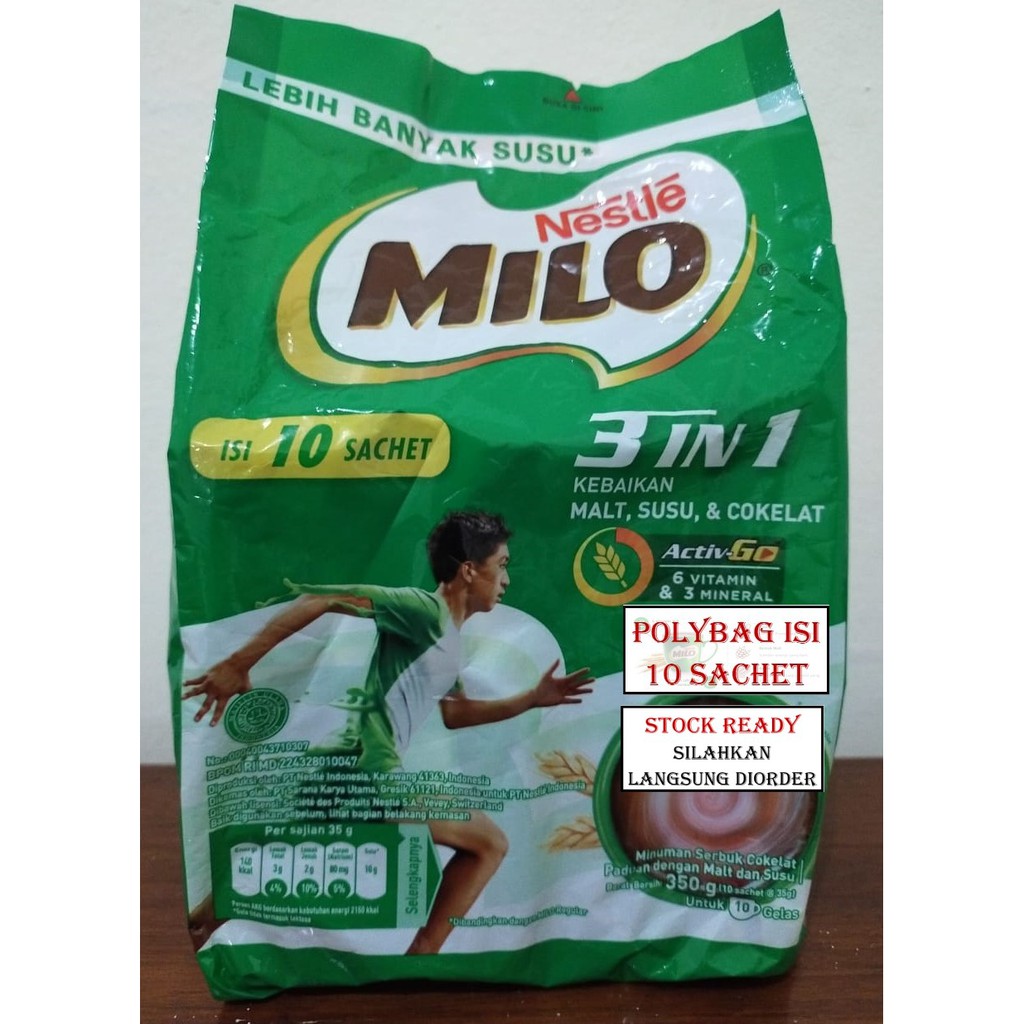 

Milo Active Go 3 In 1 10x35 gr (1 Renceng isi 10 Sachet)