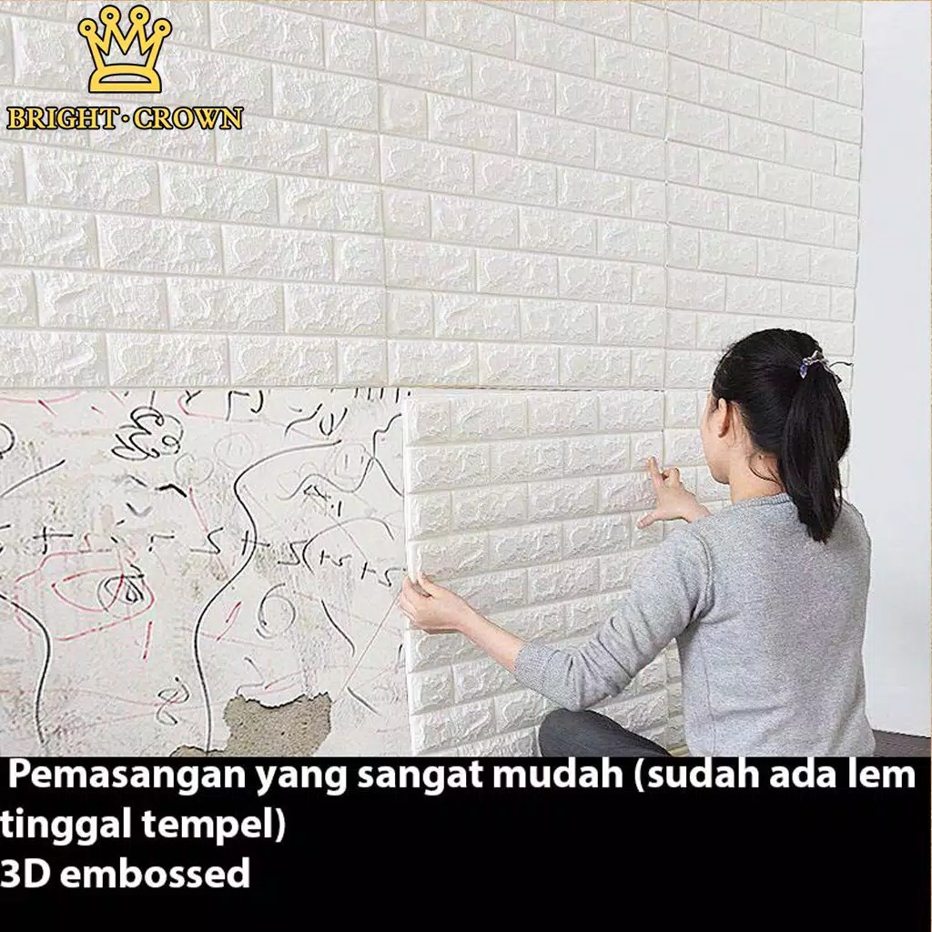 WALLPAPER 3D BATU BATA FORM TEBALBERBAIGAI WANA,WALLPAPER DINDING 3 DIMENSI