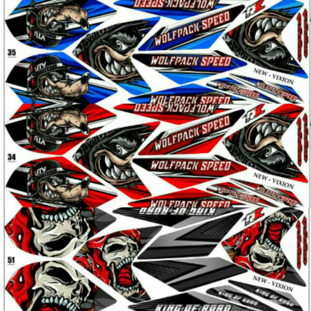 Sticker Striping Variasi Animasi Vixion New 2013 2016 Nva