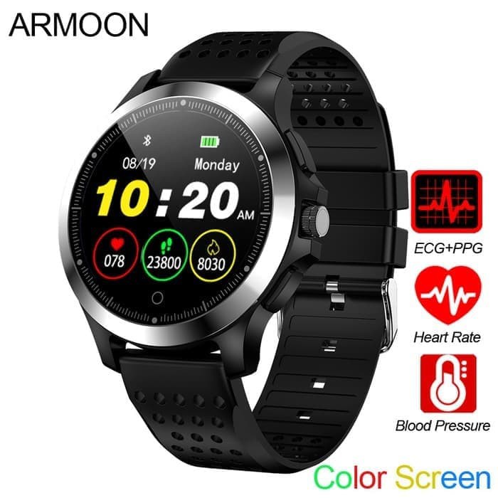 Smart Watch Pria W8 ECG PPG Heart Rate Bracelet Sleep Monitor Blood