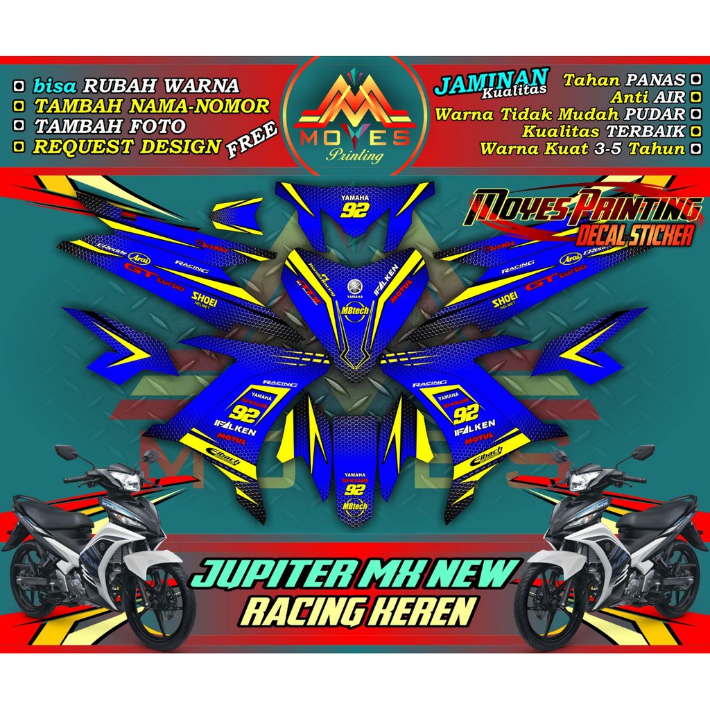 BISA COD Stiker jupiter mx new 135 racing decal jupiter mx new 135 striping jupiter mx new 135racing