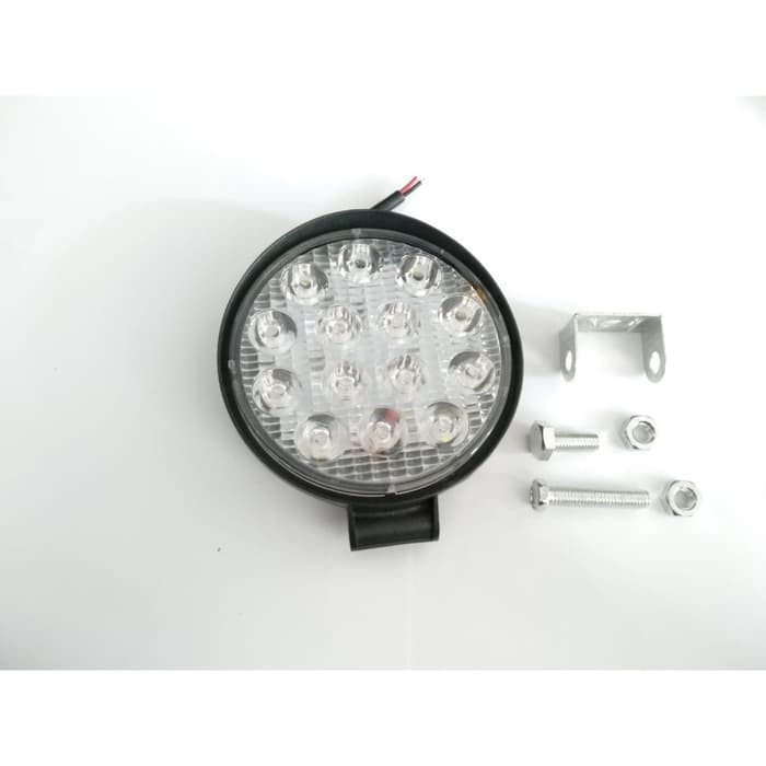 WORKLIGHT LAMPU TEMBAK MOBIL LED 42 WATT 16 TITIK LAMPU SOROT BULAT