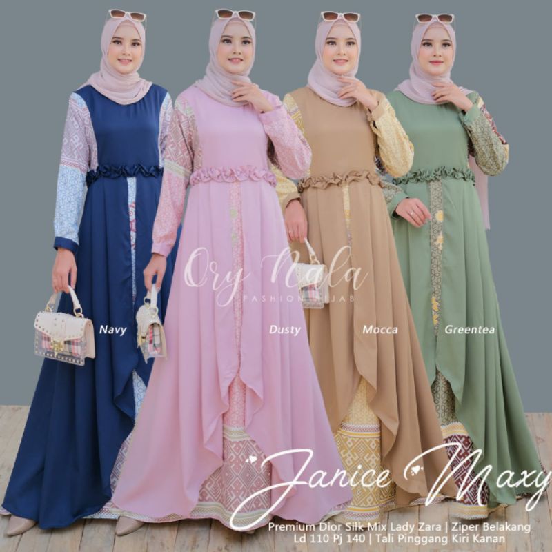 JANICE MAXI BY ORINALA/gamis/gamis solo/gamis dior silk/ity crepe/gamis terbaru/gamis lebaran/dress