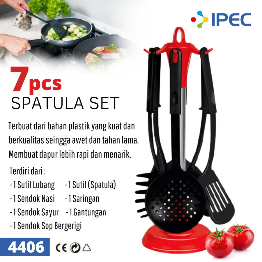 Spatula Set isi 6pcs With Gantungan Sutil Serbaguna / Tempat gantungan dan spatula set G-4406